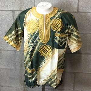 Tie Dye Vintage Dashiki Short Sleeve Top